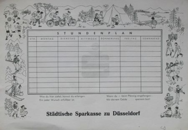 Borgward Hansa 1500 School-Timetable Sparkasse 1952 (2037)